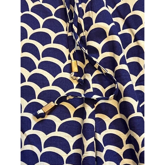 ANTHROPOLOGIE Beaded Jogger Pants Blue Motif Scallop Pattern Beaded Boho MED - Picture 4 of 6